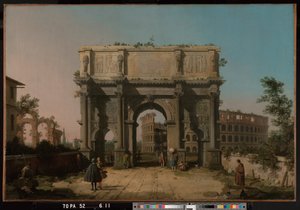 Uitzicht op de Boog van Constantijn met het Colosseum